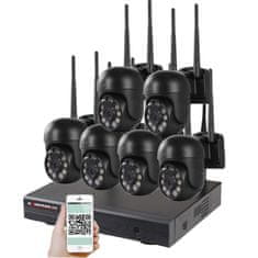 KAMERAK.cz Bezdrátový 6 kamerový set WiFi IP Pro WIP6-309C Black, 5MPx, PTZ, CZ menu