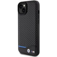 Bmw hard silikonové pouzdro iPhone 15 PLUS 6.7" black Leather Carbon