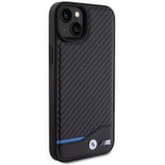 Bmw hard silikonové pouzdro iPhone 15 PLUS 6.7" black Leather Carbon