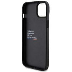 Bmw hard silikonové pouzdro iPhone 15 PLUS 6.7" black Leather Carbon