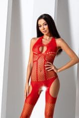 Passion Passion Bodystocking (BS079), červený obleček síťovaný