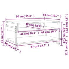 Vidaxl Konferenční stolek dub sonoma 90 x 50 x 45 cm kompozitní dřevo