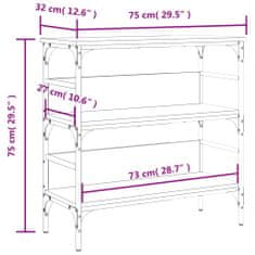 Greatstore Konzolový stolek hnědý dub 75 x 32 x 75 cm kompozitní dřevo