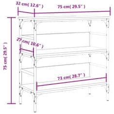 Vidaxl Konzolový stolek dub sonoma 75 x 32 x 75 cm kompozitní dřevo