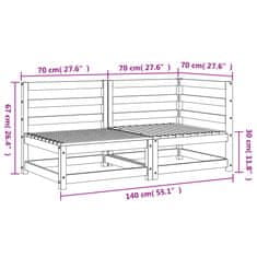 Vidaxl Zahradní pohovka 2místná masivní borové dřevo