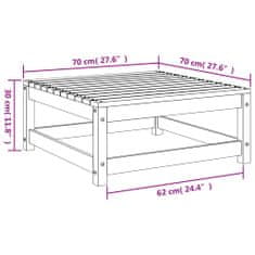 Vidaxl Zahradní podnožka 70 x 70 x 30 cm masivní borové dřevo