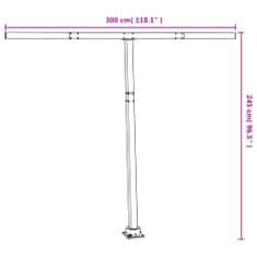 Petromila Sada sloupků pro markýzu antracitová 300 x 245 cm železo 