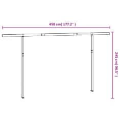 Petromila Sada sloupků pro markýzu bílá 450 x 245 cm železo 