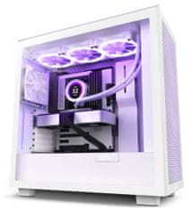 NZXT skříň H7 Flow edition / ATX / 2x 120 mm fan / USB-C / 2x USB / prosklená bočnice / mesh panel / bílá