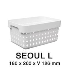 Plast Team Plastový košík SEOUL 6023 – organizér 18x26x13 cm – čtyři barvy Bílá