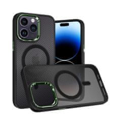 MobilPouzdra.cz Kryt MagSafe Carbon pro Apple iPhone 15 , barva černá-, barva zelená
