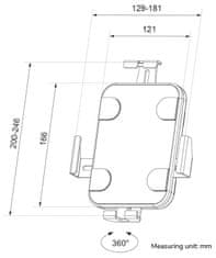 Neomounts WL15-625WH1/Držák tabletu/na stěnu/7,9-11" /VESA 100x100/rotace 360°/tloušťka tabletu 0-8,5mm/bílý