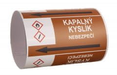 Traiva Páska na značení potrubí Signus M25 - KAPALNÝ KYSLÍK Samolepka 130 x 100 mm, délka 1,5 m, Kód: 26065
