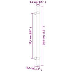 Greatstore Nábytkové úchytky 10 ks černé 224 mm nerezová ocel