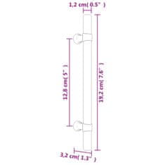 Vidaxl Nábytkové úchytky 10 ks černé 128 mm nerezová ocel