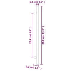 Greatstore Nábytkové úchytky 10 ks zlaté 224 mm nerezová ocel