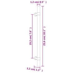 Greatstore Nábytkové úchytky 20 ks stříbrné 192 mm nerezová ocel