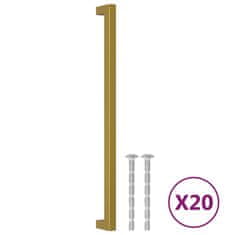 Greatstore Nábytkové úchytky 20 ks zlaté 320 mm nerezová ocel