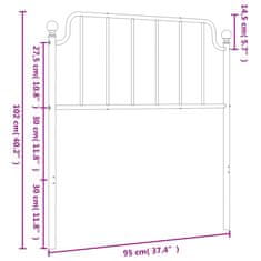 Vidaxl Kovové čelo postele černé 90 cm