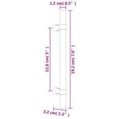 Vidaxl Nábytkové úchytky 10 ks bronzové 128 mm nerezová ocel