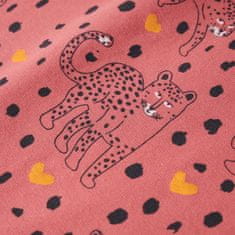 Vidaxl Dětské pyžamo s dlouhým rukávem potisk s leopardy starorůžové 104