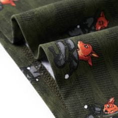 Vidaxl Dětské pyžamo s dlouhým rukávem potisk s ninja liškami khaki 116