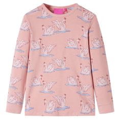 Vidaxl Dětské pyžamo s dlouhým rukávem potisk labutí světle růžové 92