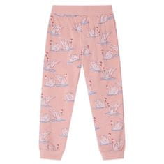 Vidaxl Dětské pyžamo s dlouhým rukávem potisk labutí světle růžové 128