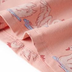 Vidaxl Dětské pyžamo s dlouhým rukávem potisk labutí světle růžové 104
