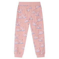 Vidaxl Dětské pyžamo s dlouhým rukávem potisk labutí světle růžové 92