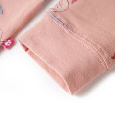 Vidaxl Dětské pyžamo s dlouhým rukávem potisk labutí světle růžové 116