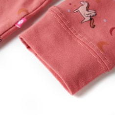 Vidaxl Dětské pyžamo s dlouhým rukávem okřídlení jednorožci starorůžové 116
