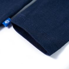 Vidaxl Dětské tričko s dlouhým rukávem Závodník námořnicky modré melanž 92