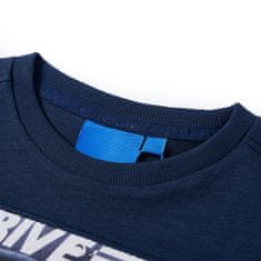 Vidaxl Dětské tričko s dlouhým rukávem Závodník námořnicky modré melanž 92