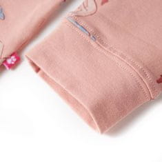 Vidaxl Dětské pyžamo s dlouhým rukávem potisk labutí světle růžové 140