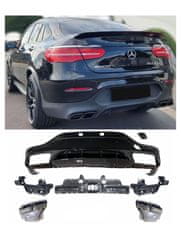 Protec  Difuzor zadního nárazníku MERCEDES C253 GLC COUPE 06/2016-07/2019 KONCOVKY CHROM