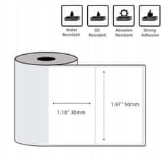 Phomemo Lepicí papír Samolepky 230x Štítek 50x30mm Phomemo M110 M120 M200 M220