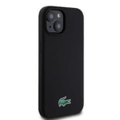 Lacoste  Liquid Silicone Microfiber Croc Logo Magsafe Zadní Kryt pro iPhone 15 Black