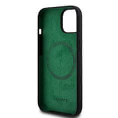 Lacoste  Liquid Silicone Microfiber Croc Logo Magsafe Zadní Kryt pro iPhone 15 Black