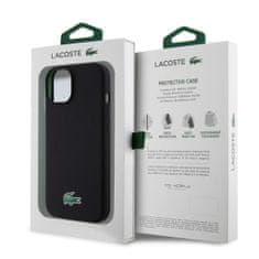 Lacoste  Liquid Silicone Microfiber Croc Logo Magsafe Zadní Kryt pro iPhone 15 Black