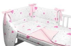 Baby Nellys Mantinel s povlečením 3D bavlněná sada, I love Girl, 120x90 cm, růžový/bílý