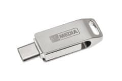 Diskus 128GB USB Flash 3.2 MyDual stříbrný, USB-C/USB-A, MyMedia