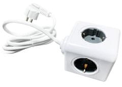 Technaxx rozbočovač Power Cube, 4xzásuvka, 2xUSB port (TX-195), bílá