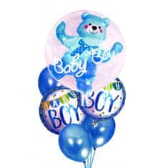 WOWO Modré balónky pro klukovskou oslavu narozenin nebo babyshower, 6 ks