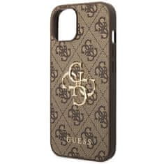 Guess Originální kryt GUESS 4G Big Metal Logo GUHCP14S4GMGBR for Apple iPhone 14 , barva hnědá