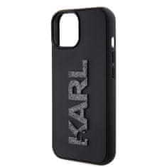Karl Lagerfeld Originální kryt KARL LAGERFELD hardcase 3D Rubber Glitter Logo KLHCP15S3DMBKCK for Apple iPhone 15 , barva černá