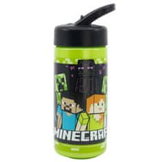 Stor Plastová láhev s výsuvnou brčkom MINECRAFT, Tritan 410ml, 40401