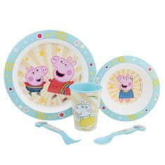 Stor Dětské plastové nádobí Peppa Pig (talíř, miska, sklenice, příbor), 41260