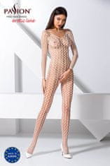 Passion Passion Bodystocking BS068 bílý sexy bodystocking s průstřihem