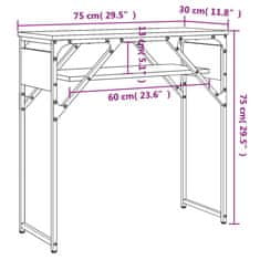 Greatstore Konzolový stolek s policí dub sonoma 75 x 30 x 75 cm kompozit